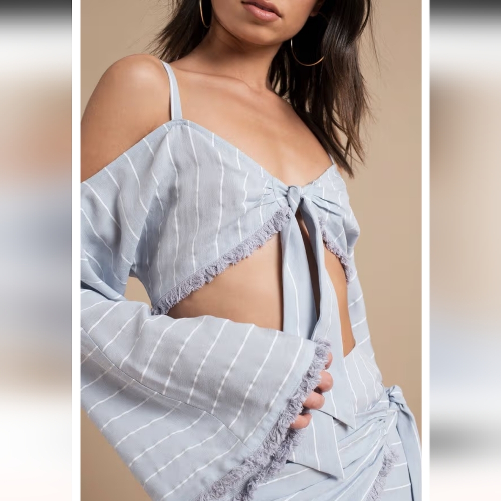 Tobi Bounce Back Crop Top - Light Blue XL